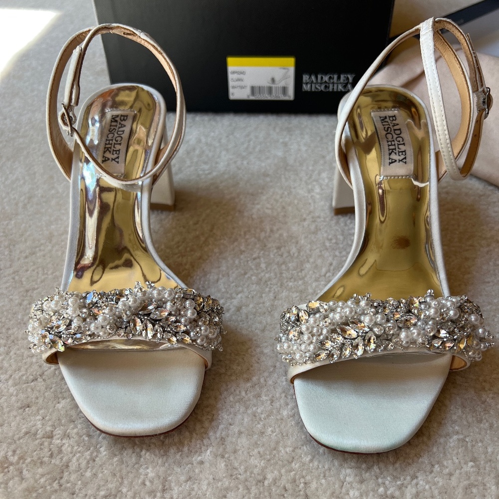 Badgley Mischka Women's Clara Embellished Block Heel Sandals